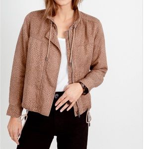 Rails Leopard Print‎ Tennessee Tawny Sport Linen Tencel Zip &Snap Button Size S